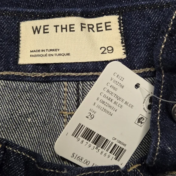 Free People High Street Wide Leg Jeans Boutique Blue Size 29 NWT